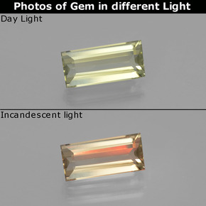 9,17 ctw natürlicher Grün zu Pink Farbwechselnder Diaspor, Baguette, VVS