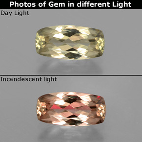 9,17 ctw natürlicher grün/rosa Farbwechselnder Diaspor, Kissenschliff, VVS-VS