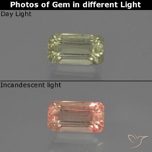 0.79ct Natürlicher Bräunliches Gelb Farbwechselnder Diaspor, Smaragdschliff, VS-SI