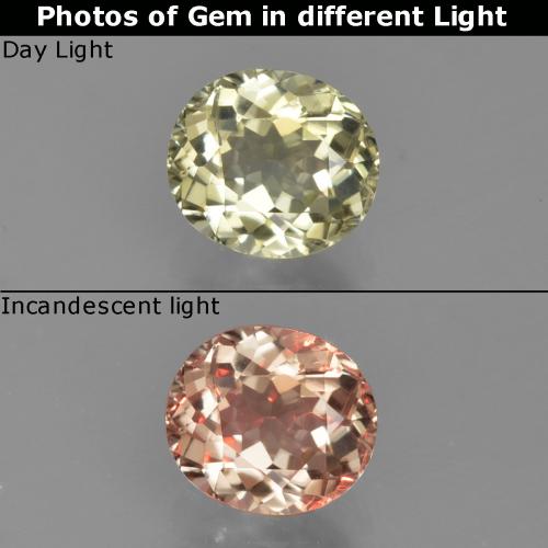 9,17 ctw natürlicher Sehr helles Gelb Farbwechselnder Diaspor, Oval Schliff, VS