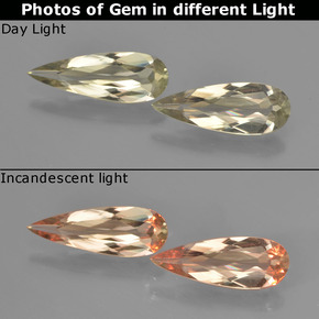 2,22 ct natürliche gelber Farbwechsel-Diaspor-Edelsteine, Birnenform, VVS