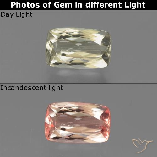1.24ct Natürlicher Bräunliches Gelb Farbwechselnder Diaspor, Kissen, VVS-VS