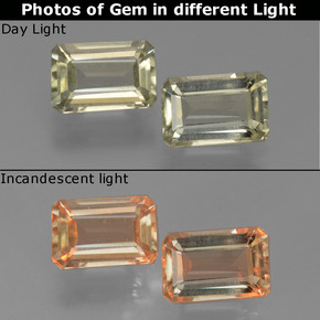  ct natürliche color-change Farbwechsel-Diaspor-Edelsteine, Smaragdschliff, VS