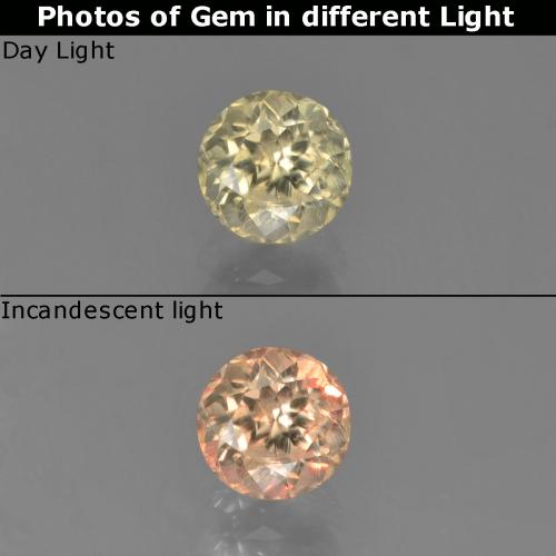 9,17 ctw natürlicher Sehr helles Gelb Farbwechselnder Diaspor, Rund Schliff, VS