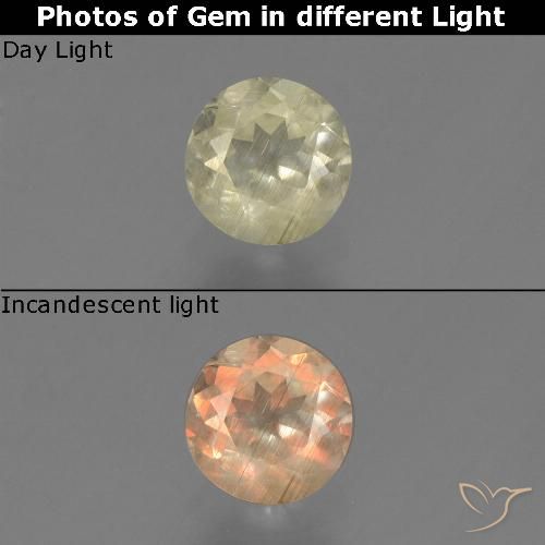 0.50ct Natürlicher hellgelb Farbwechselnder Diaspor, Runden, VS