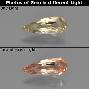 9,17 ctw natürlicher Warmes Gelb Farbwechselnder Diaspor, Birnenform, VVS-VS