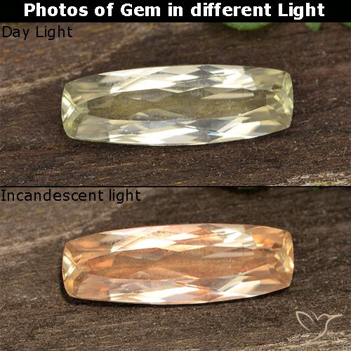 1.01ct Natürlicher hellgelb Farbwechselnder Diaspor, Kissen, VVS