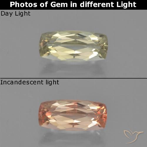 1.24ct Natürlicher Sehr blasses Gelb Farbwechselnder Diaspor, Kissen, VVS