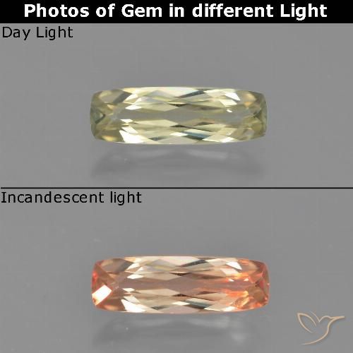 1.10ct Natürlicher Sehr helles Gelb Farbwechselnder Diaspor, Kissen, VVS
