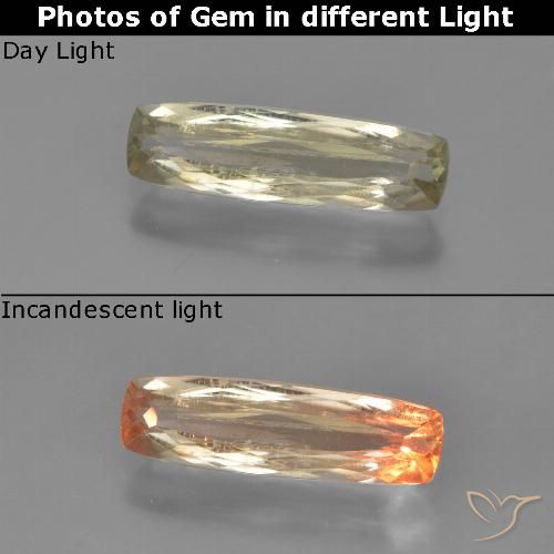 1.24ct Natürlicher Blasses Gelb Farbwechselnder Diaspor, Kissen, VS-SI