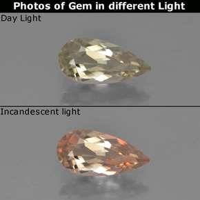 9,17 ctw natürlicher Warmes Gelb Farbwechselnder Diaspor, Birnenform, VVS-VS
