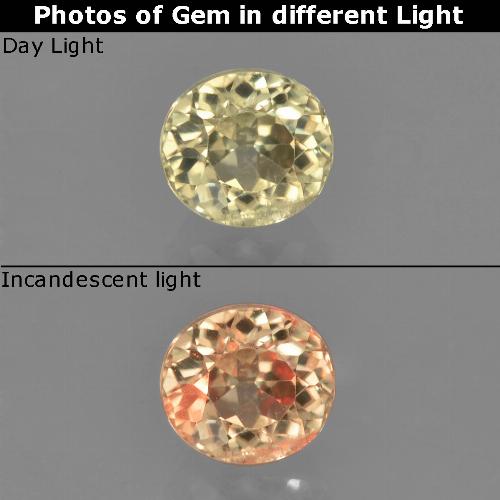 9,17 ctw natürlicher Blasses Gelb Farbwechselnder Diaspor, Rund Schliff, VS