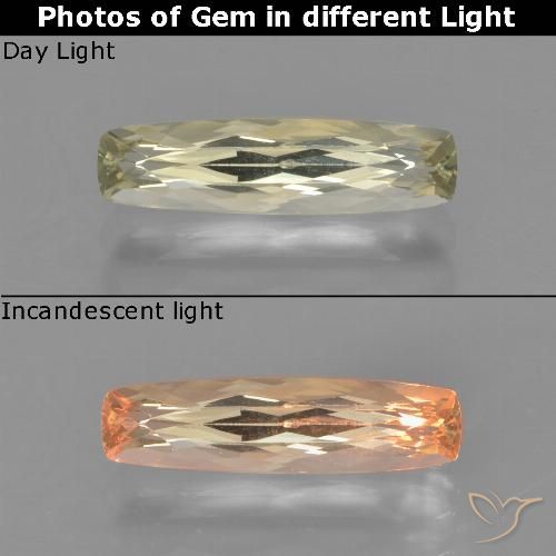 1.35ct Natürlicher Blasses Gelb Farbwechselnder Diaspor, Kissen, VVS-VS