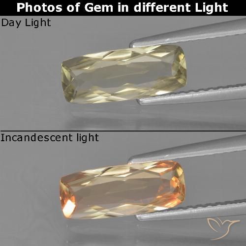 1.14ct Natürlicher Sehr blasses Gelb Farbwechselnder Diaspor, Kissen, VVS
