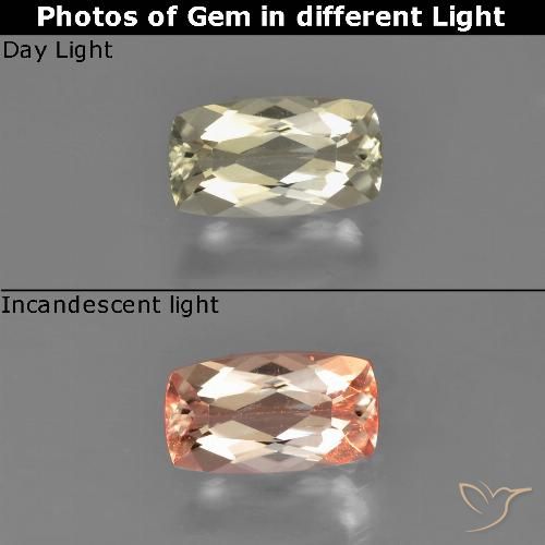 0.76ct Natürlicher Sehr helles Gelb Farbwechselnder Diaspor, Kissen, VS