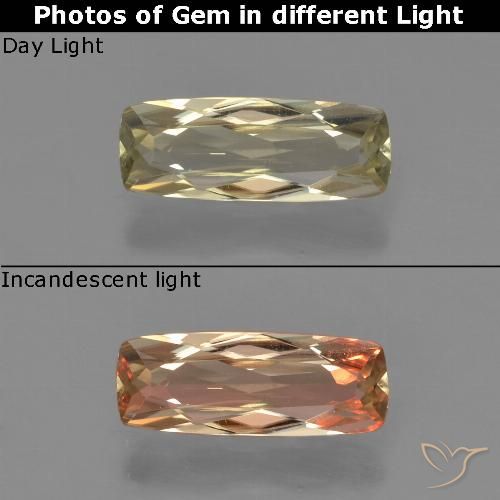 0.80ct Natürlicher Sehr helles Gelb Farbwechselnder Diaspor, Kissen, VVS-VS