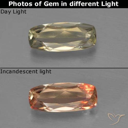 0.81ct Natürlicher Sehr helles Gelb Farbwechselnder Diaspor, Kissen, VVS