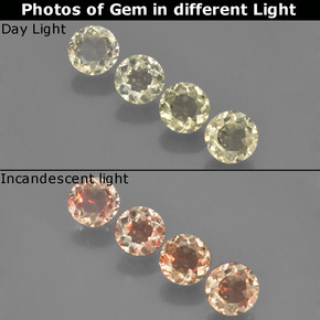 1,74 ct natürliche gelber Farbwechsel-Diaspor-Edelsteine, Rundschliff, VVS-VS