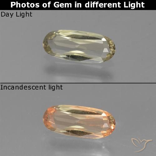 0.71ct Natürlicher hellgelb Farbwechselnder Diaspor, Oval, VVS