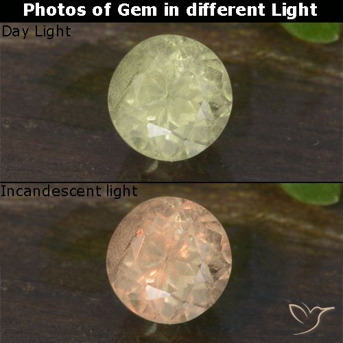 0.63ct Natürlicher hellgelb Farbwechselnder Diaspor, Runden, VS-SI