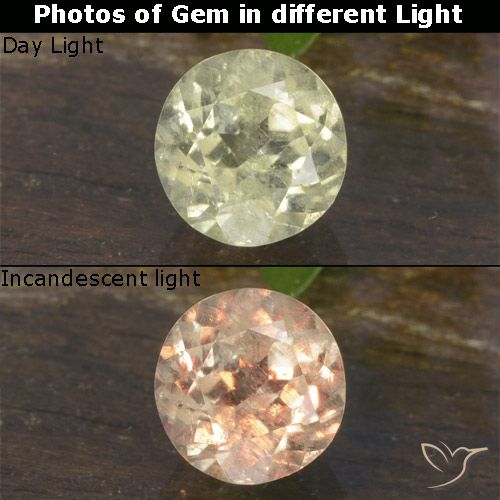 0.65ct Natürlicher hellgelb Farbwechselnder Diaspor, Runden, VS