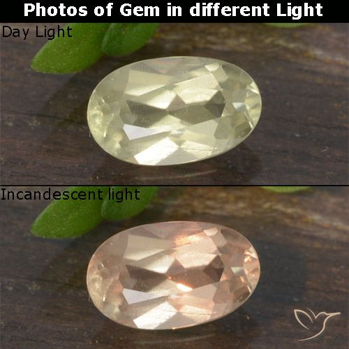 0.63ct Natürlicher hellgelb Farbwechselnder Diaspor, Oval, VS