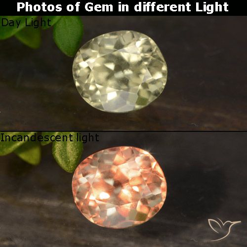 0.80ct Natürlicher Sehr blasses Gelb Farbwechselnder Diaspor, Oval, VVS-VS