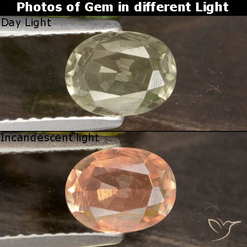 0.66ct Natürlicher Sehr helles Gelb Farbwechselnder Diaspor, Oval, VVS-VS