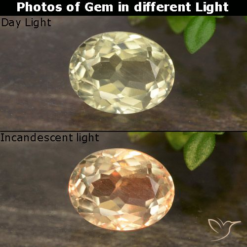 0.84ct Natürlicher Sehr blasses Gelb Farbwechselnder Diaspor, Oval, VVS-VS