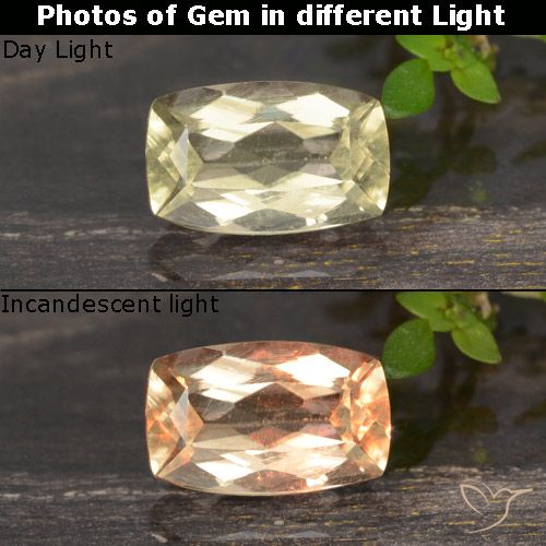 0.82ct Natürlicher Sehr helles Gelb Farbwechselnder Diaspor, Fantasie, VS