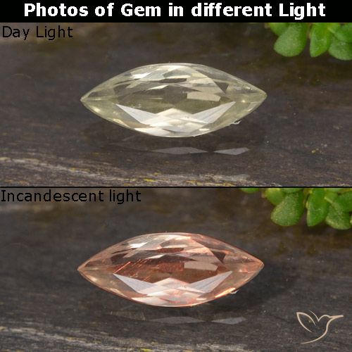 0.50ct Natürlicher Sehr helles Gold-Gelb Farbwechselnder Diaspor, Marquise, VVS-VS