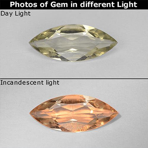 9,17 ctw natürlicher hellgelb Farbwechselnder Diaspor, Marquise, VVS