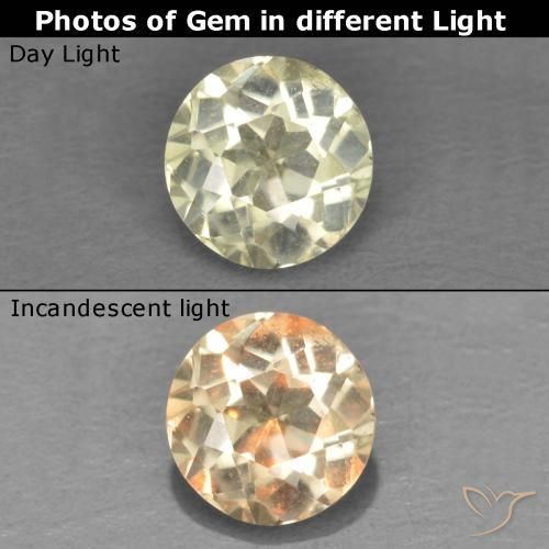 0.45ct Natürlicher Sehr helles Gelb Farbwechselnder Diaspor, Runden, VS