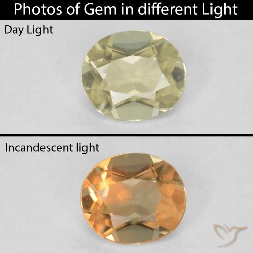 0.30ct Natürlicher hellgelb Farbwechselnder Diaspor, Oval, VVS