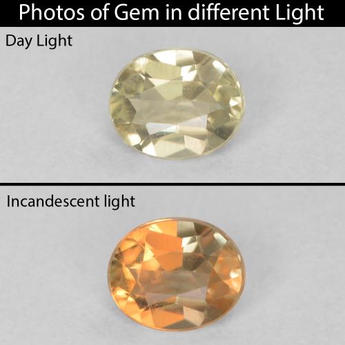 0.29ct Natürlicher Sehr helles Gelb Farbwechselnder Diaspor, Oval, VS