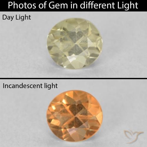0.49ct Natürlicher hellgelb Farbwechselnder Diaspor, Oval, VVS-VS