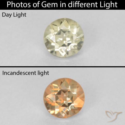 0.30ct Natürlicher hellgelb Farbwechselnder Diaspor, Runden, VS
