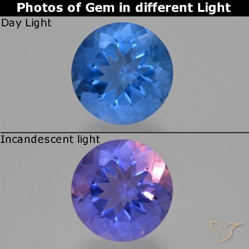 15.04ct Natürlicher tiefblau Farbwechselnder Fluorit, Runden, VS
