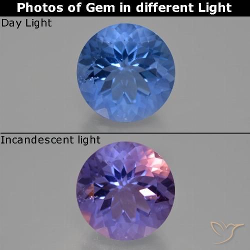 13.89ct Natürlicher Navy blau Farbwechselnder Fluorit, Runden, VS