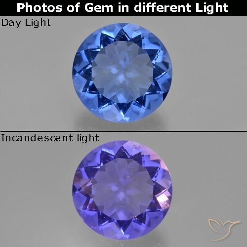 10.78ct Natürlicher tiefblau Farbwechselnder Fluorit, Runden, VS