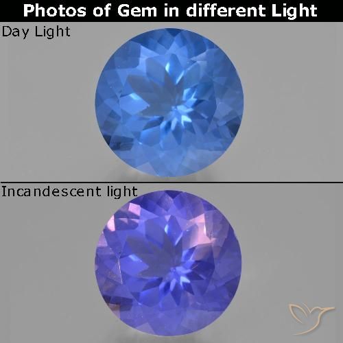 15.10ct Natürlicher Hellblau Farbwechselnder Fluorit, Runden, VS