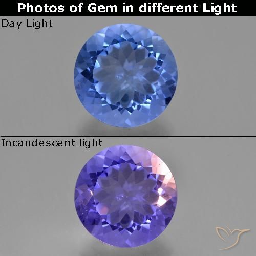 11.13ct Natürlicher Intensives Marineblau Farbwechselnder Fluorit, Runden, VS