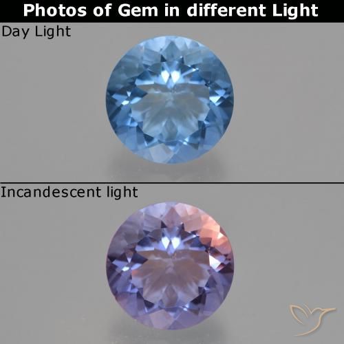 11.48ct Natürlicher Intensives Marineblau Farbwechselnder Fluorit, Runden, VS