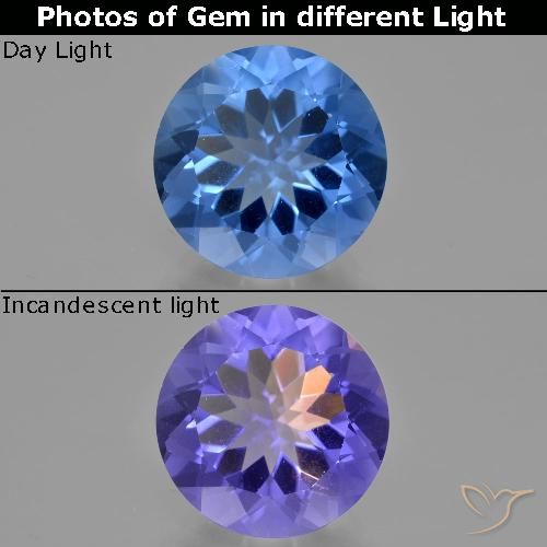 14.12ct Natürlicher Intensives Marineblau Farbwechselnder Fluorit, Runden, VS