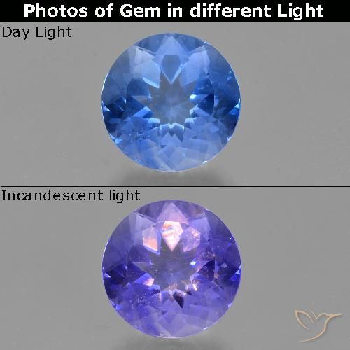 11.73ct Natürlicher Hellblau Farbwechselnder Fluorit, Runden, VS