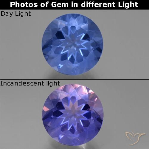 10.91ct Natürlicher Intensives Marineblau Farbwechselnder Fluorit, Runden, VS-SI