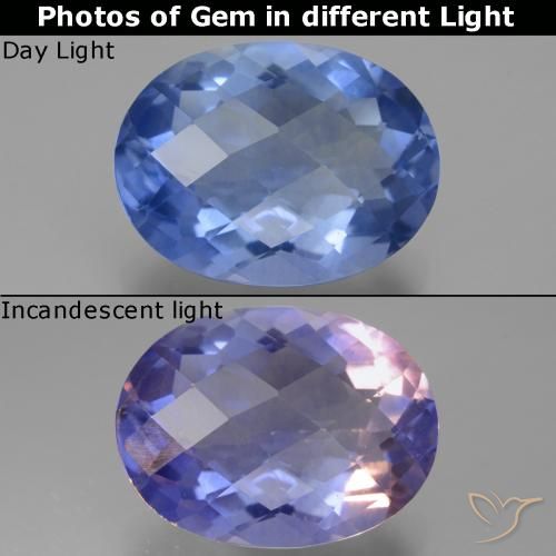 18.83ct Natürlicher Hellblau Farbwechselnder Fluorit, Oval, VS