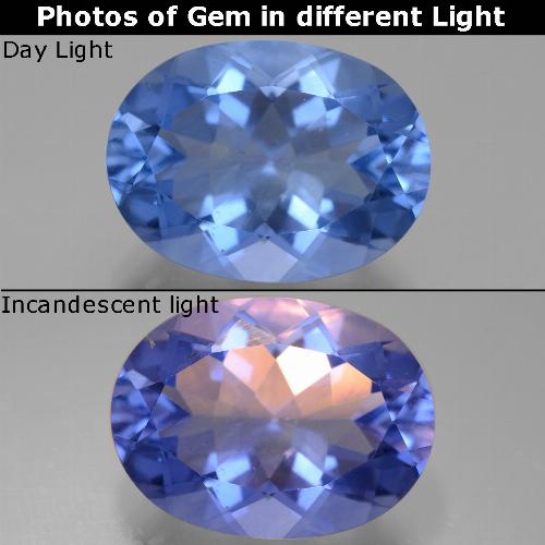 9,17 ctw natürlicher Navy blau Farbwechselnder Fluorit, Oval Schliff, VS