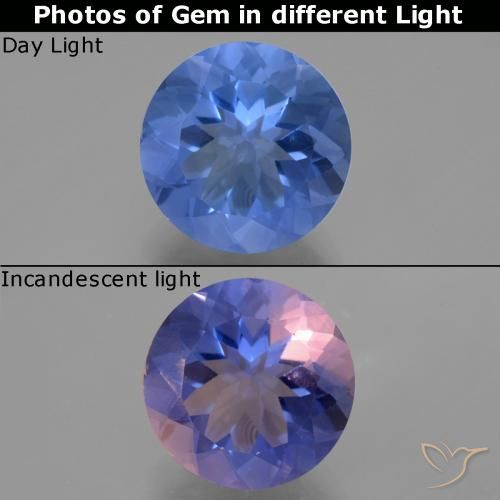 14.16ct Natürlicher Hellblau Farbwechselnder Fluorit, Runden, VVS-VS