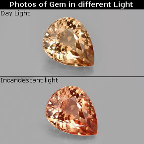 1,40 ctw natürlicher mehrfarbiger Farbwechsel-Granat, Birnenform, VS-SI